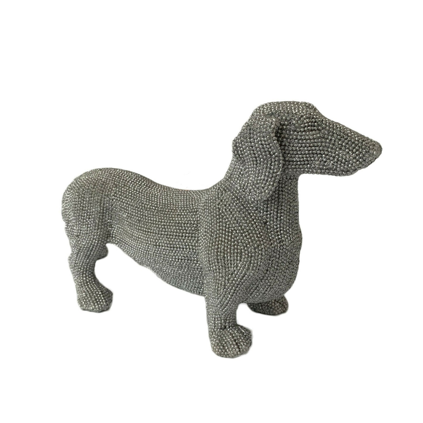 Silbernes glitzerndes Daschund-Ornament