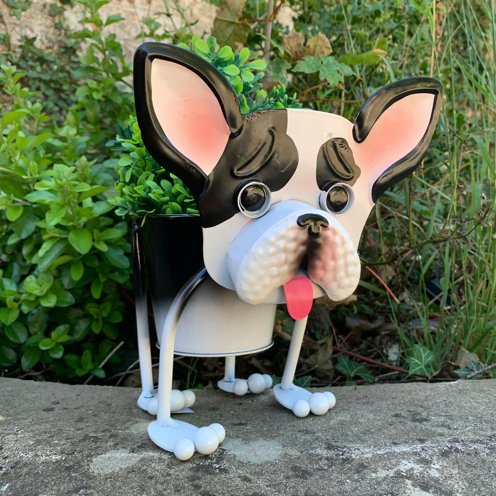 Metal Wobbly Staffy Dog Planter
