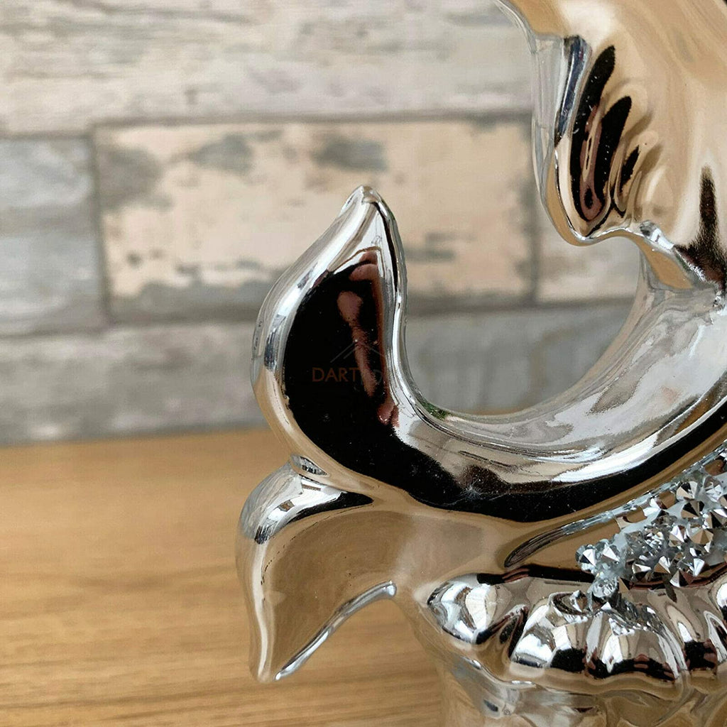 Silver Crystal Dolphin Figurine