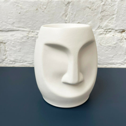 Easter Island Head Oil Burner - White