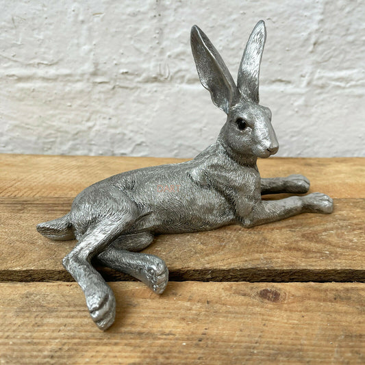Lying Silver Hare Ornament