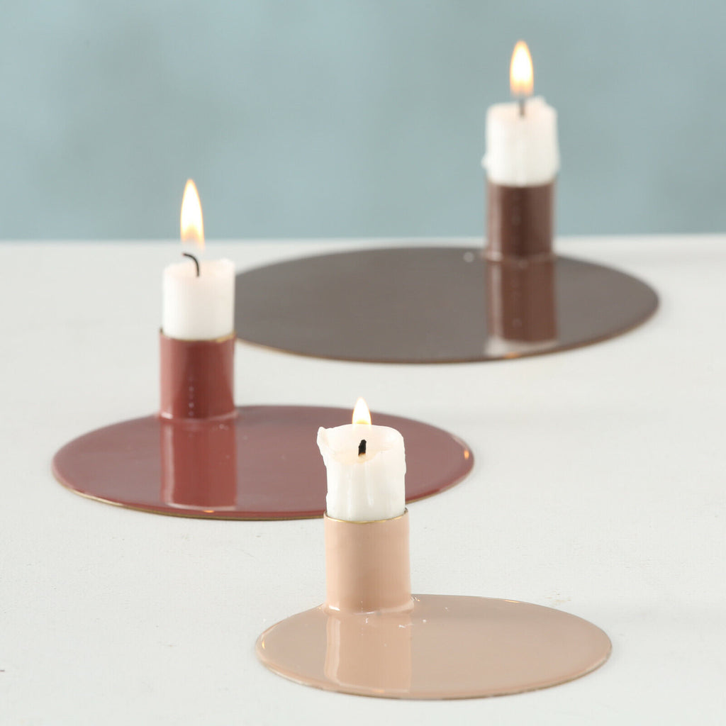 Metallic-Pink-Kerzenhalter im 3er-Set