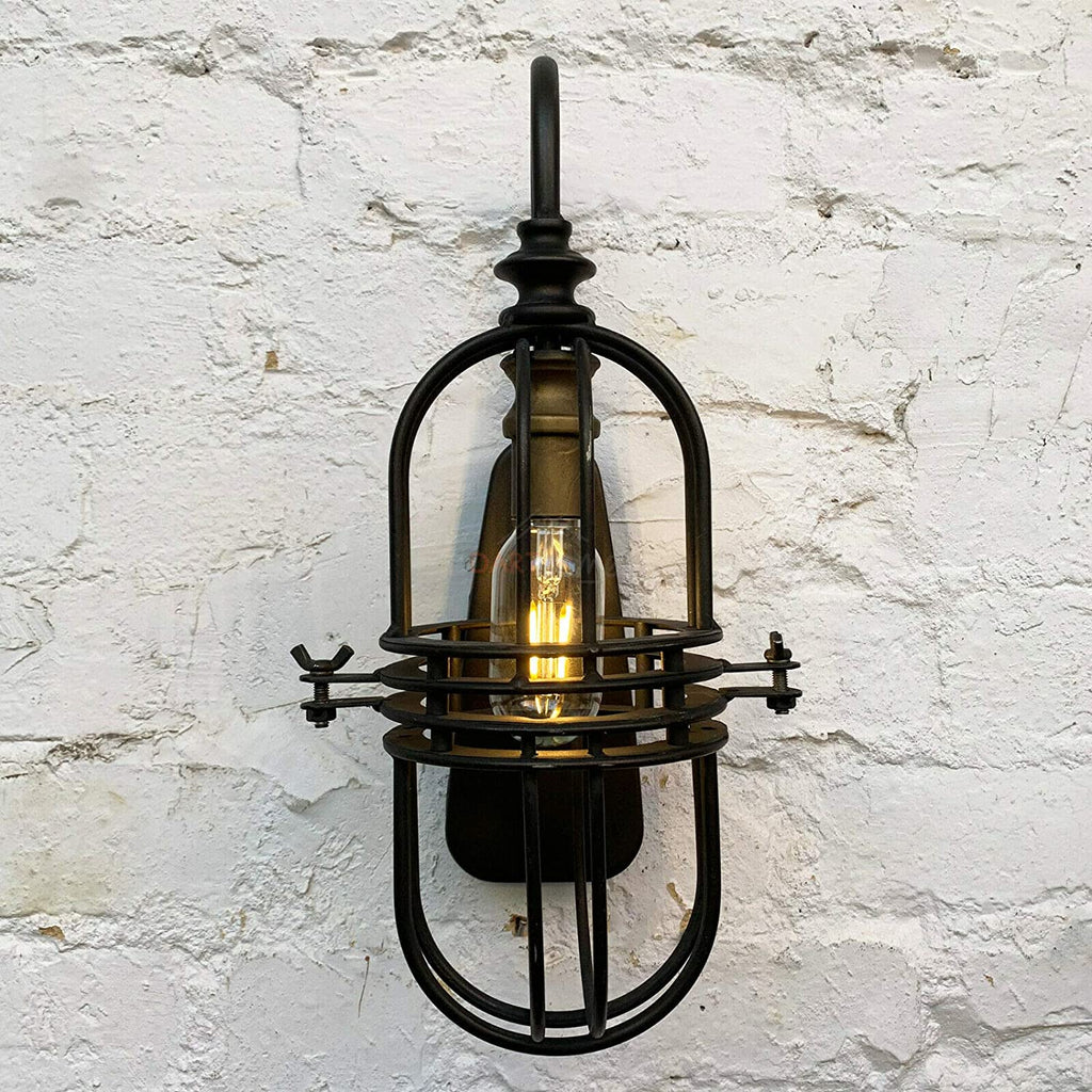 Industrial Caged Wall Lamp