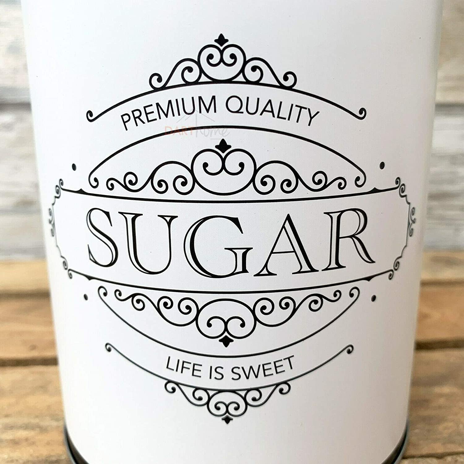 S/3 White Tea Coffee Sugar Canisters