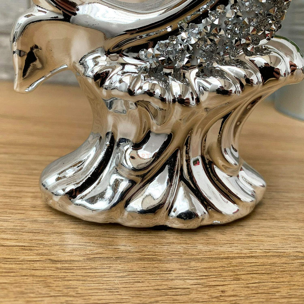 Silver Crystal Dolphin Figurine