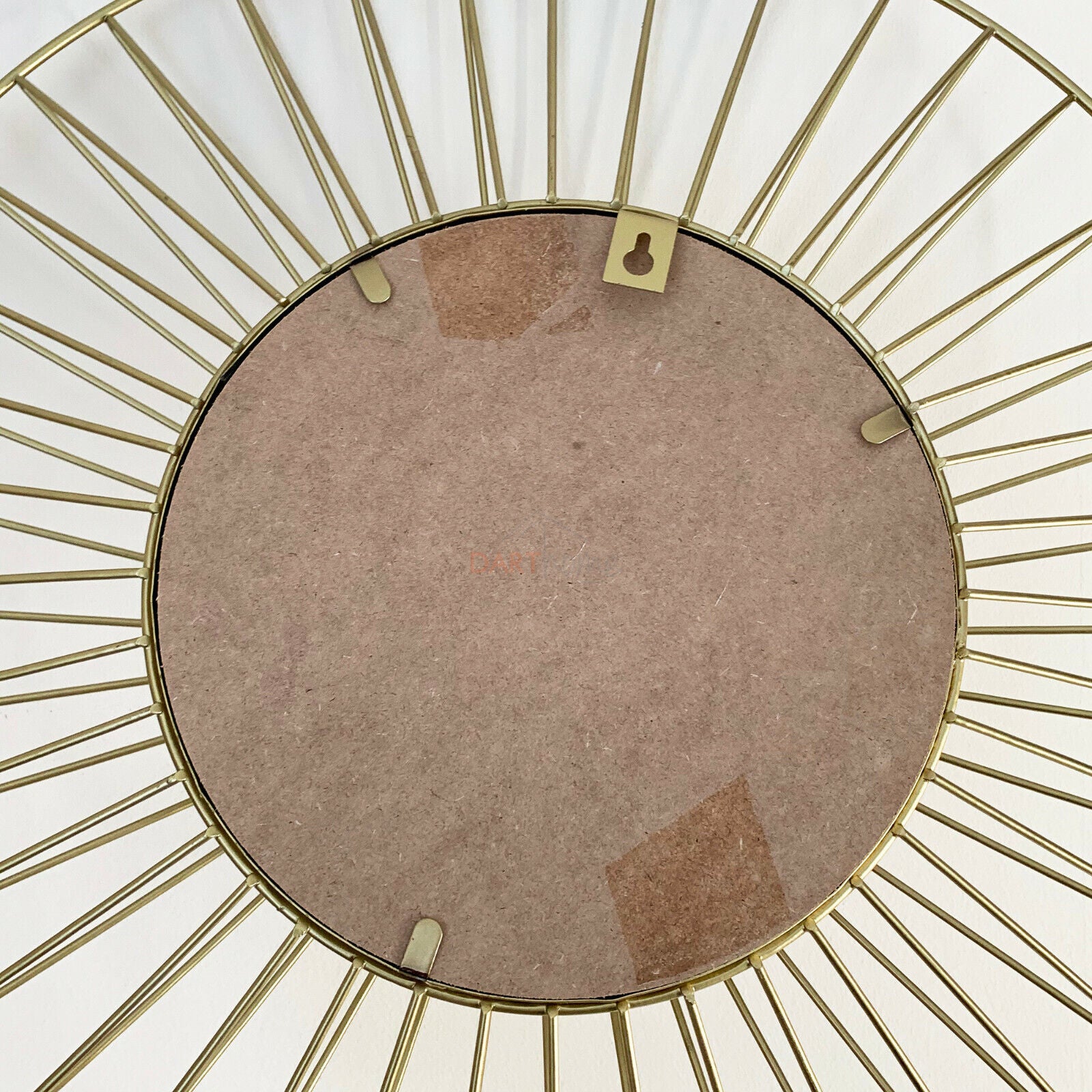 Golddraht-Wandspiegel mit Metallkäfig