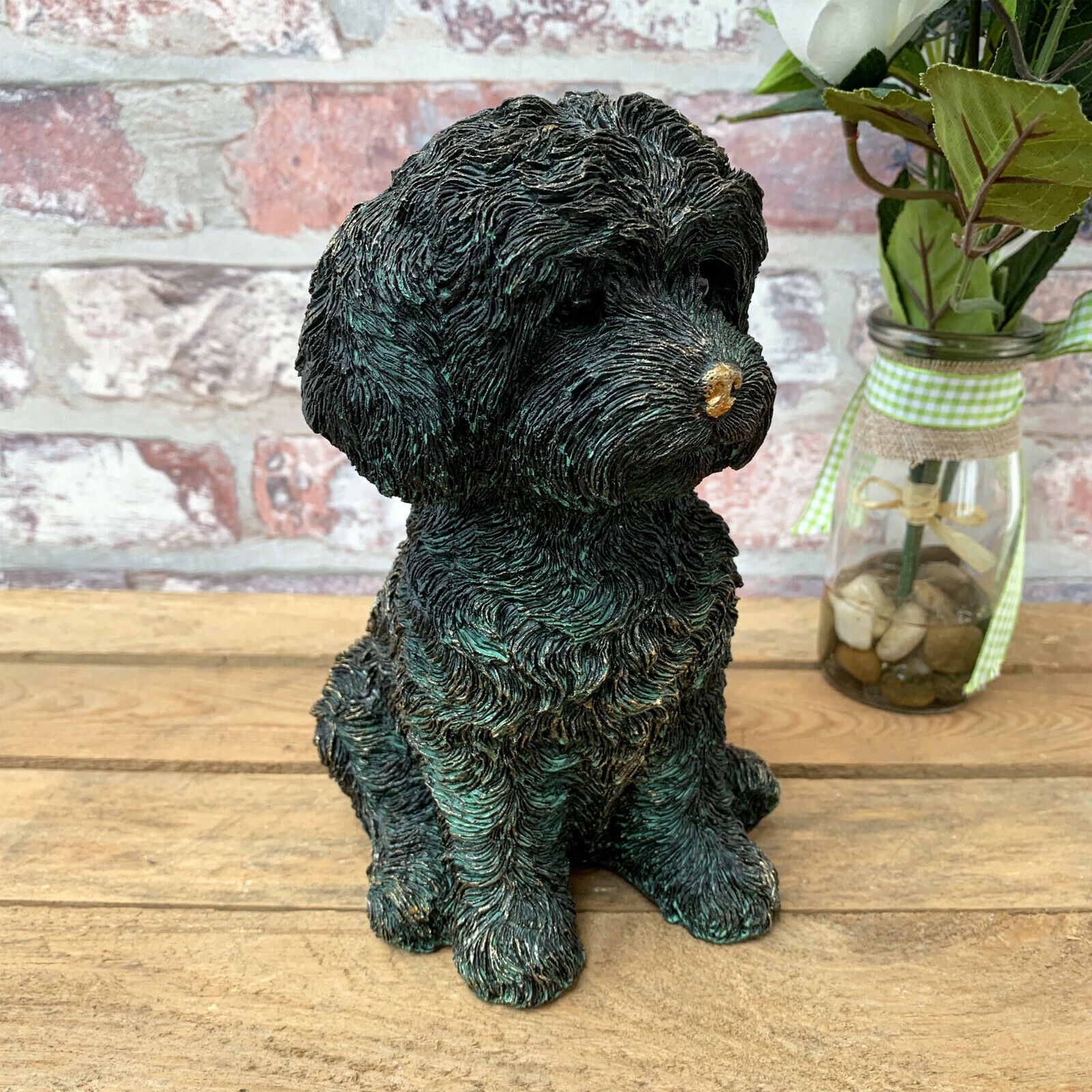 Sitzender Labradoodle-Hund, Ornament, 20 cm