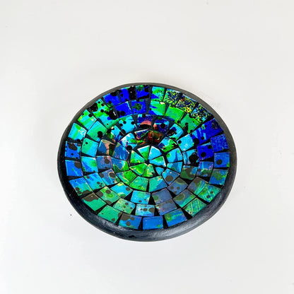 Set Of 3 Blue Mosaic Decorative Bowls