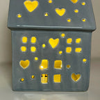 LED Light Up Grey Ceramic House Decorations