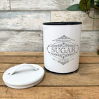 S/3 White Tea Coffee Sugar Canisters