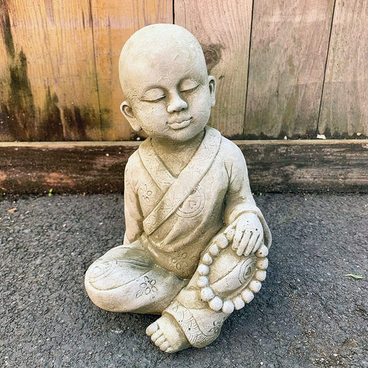 Stone Sitting Thai Monk Sculpture