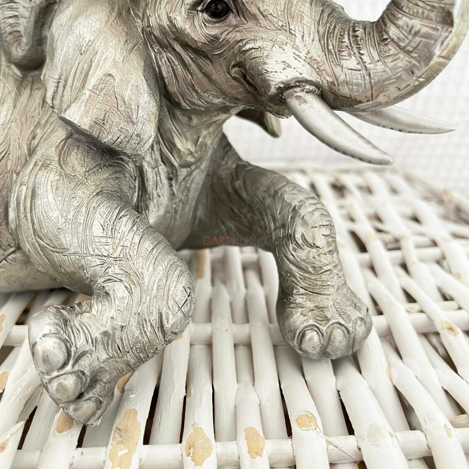 Silver Elephant And Climbing Baby Ornament