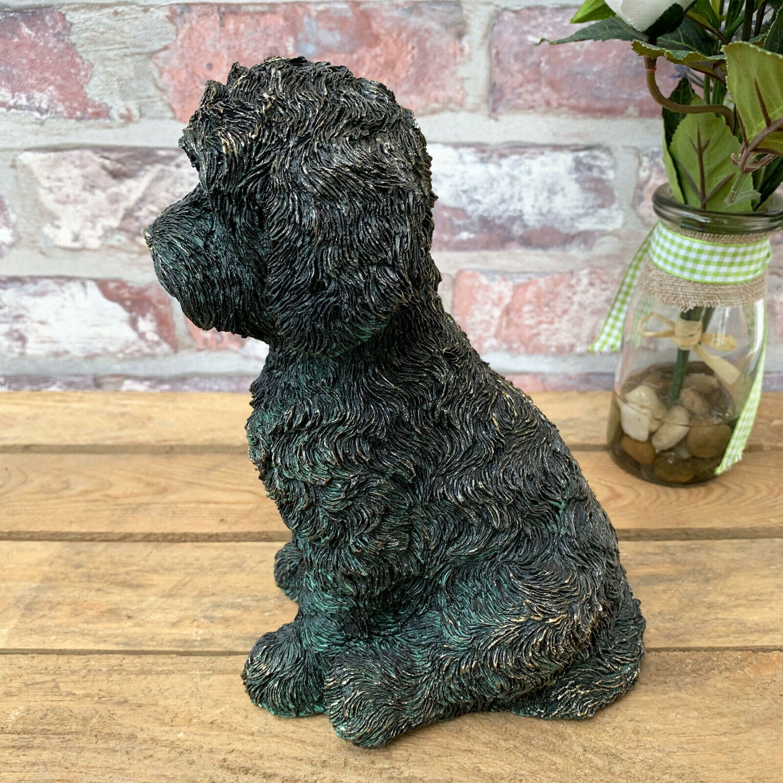 Sitzender Labradoodle-Hund, Ornament, 20 cm