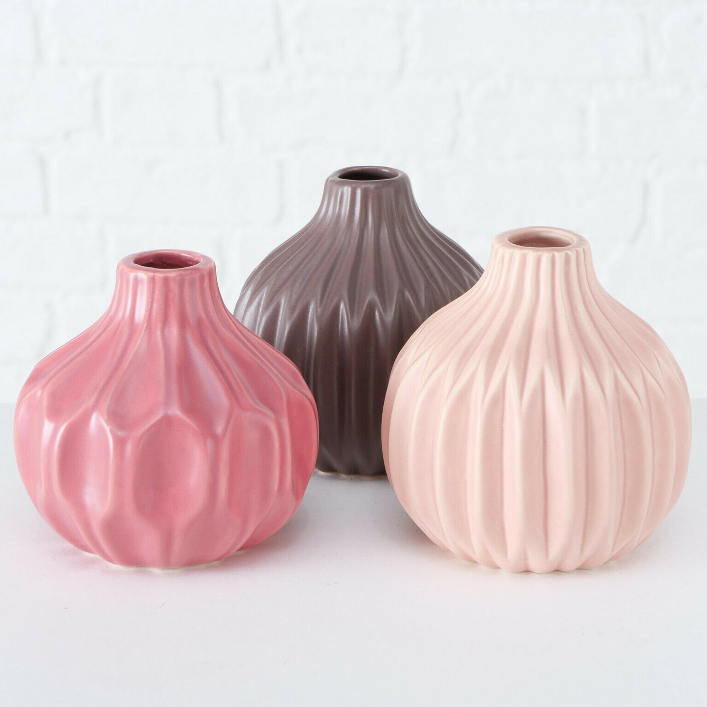 Rosa Knospenvase 3er-Set