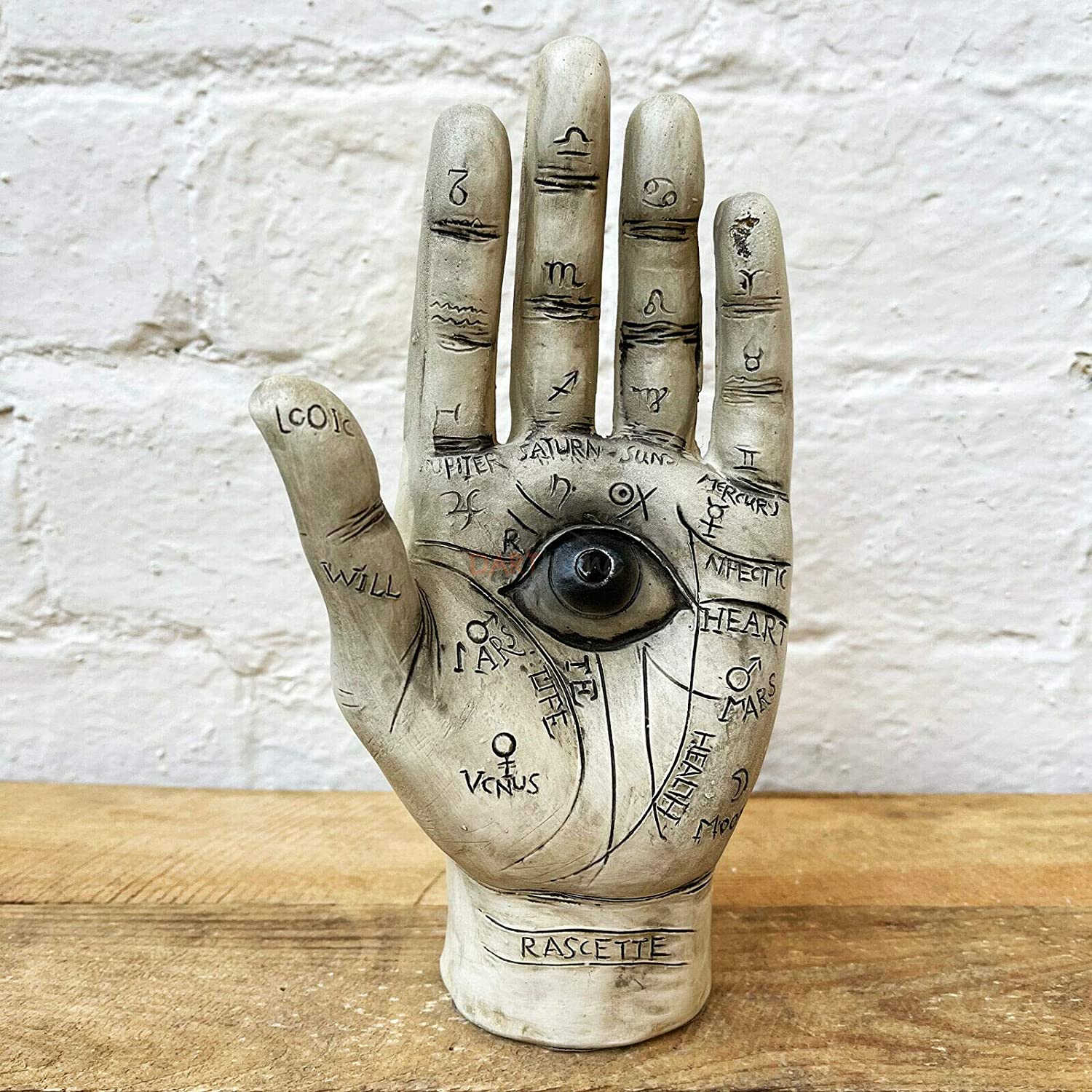 Distressed Palmistry Spiritual Hamsa Eye Ornament