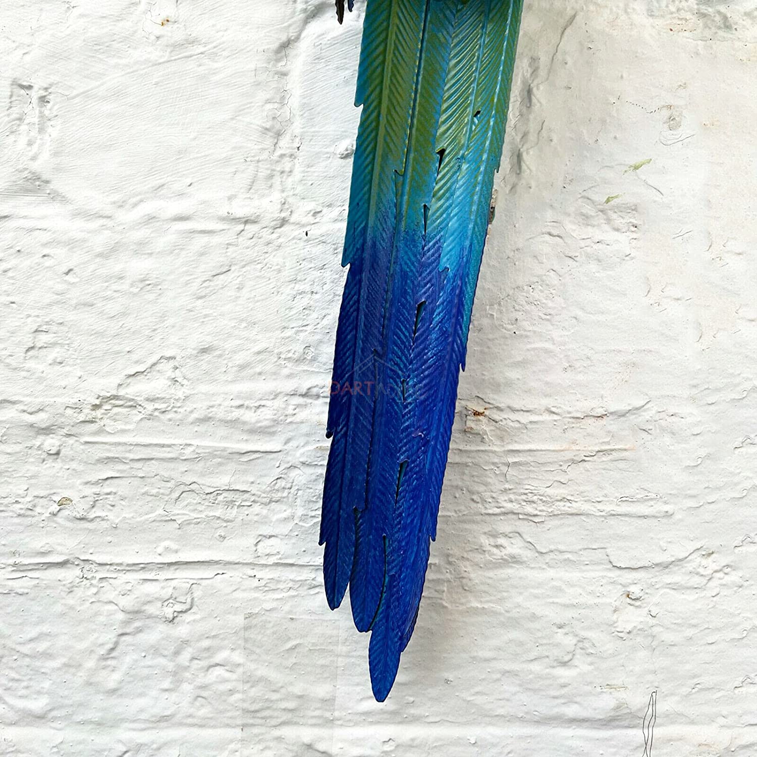 Hanging Blue Macaw Parrot Garden Sculpture