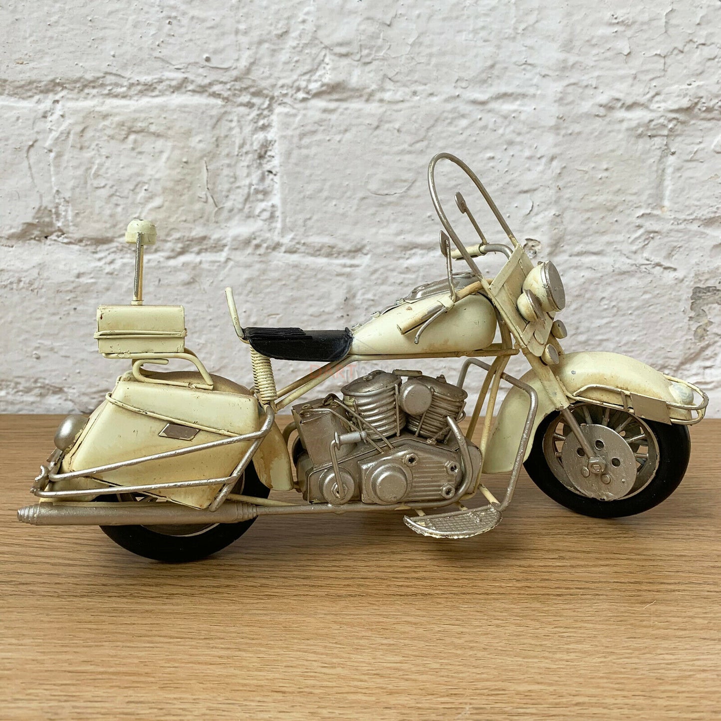 White Chopper Motorbike Model Ornament