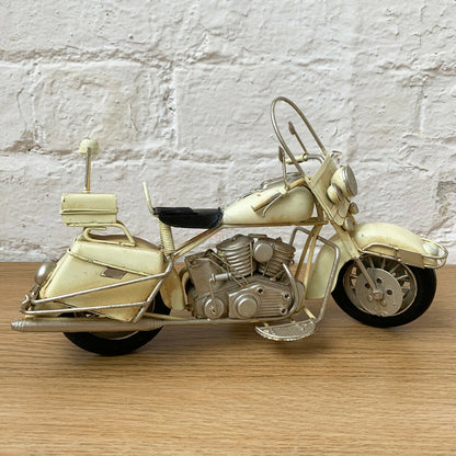 White Chopper Motorbike Model Ornament