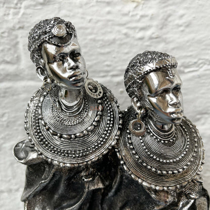 Large Silver Masai Couple Ornament