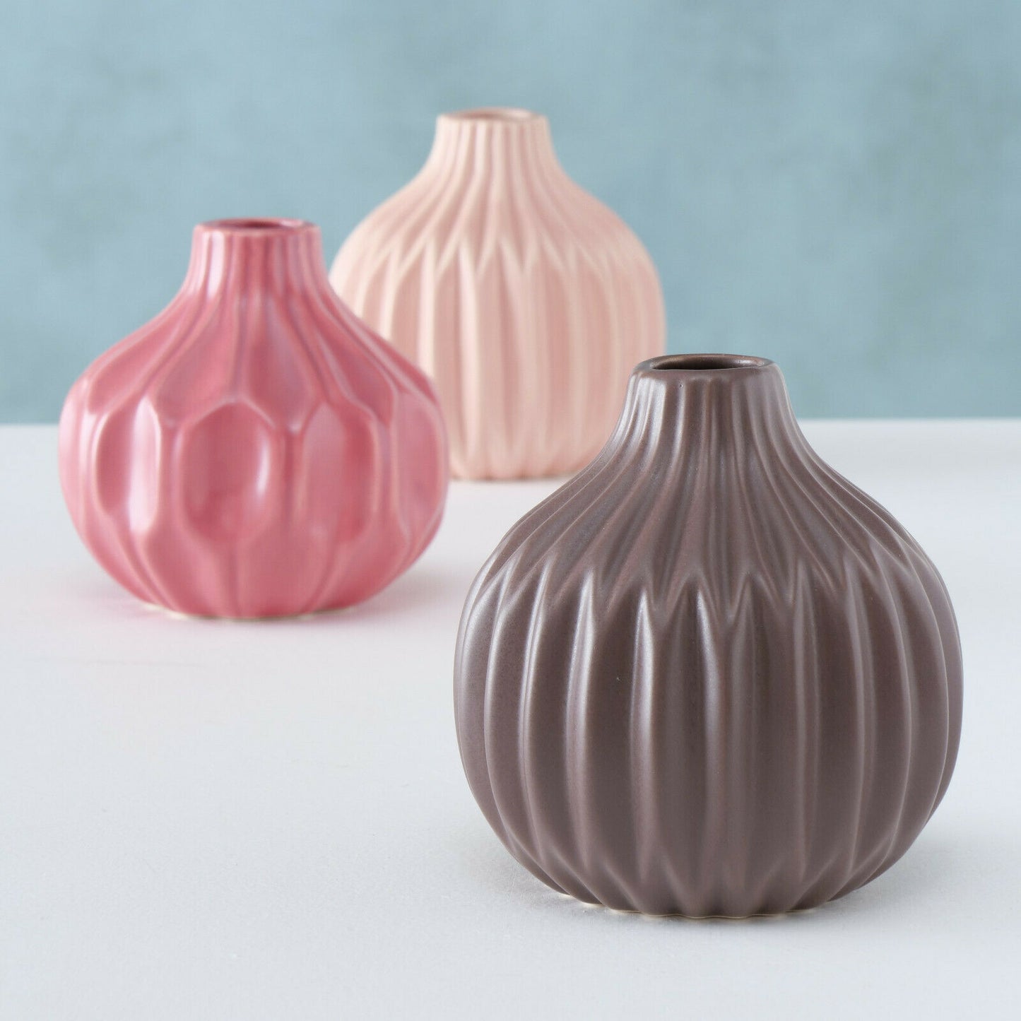 Rosa Knospenvase 3er-Set