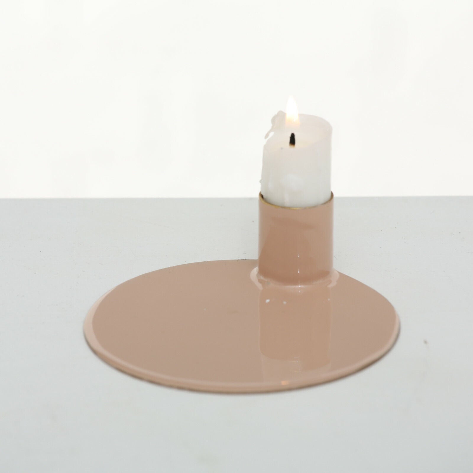 Metallic Pink Candlestick Holders Set Of 3