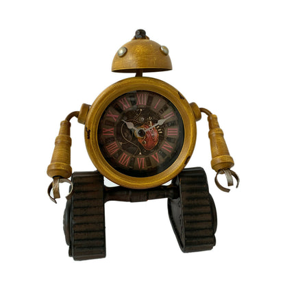 Industrial Yellow Robot Clock