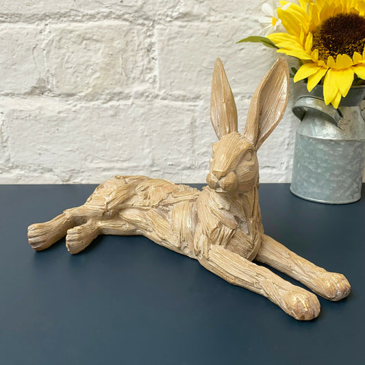 Driftwood Lying March Hare Ornament 27cm