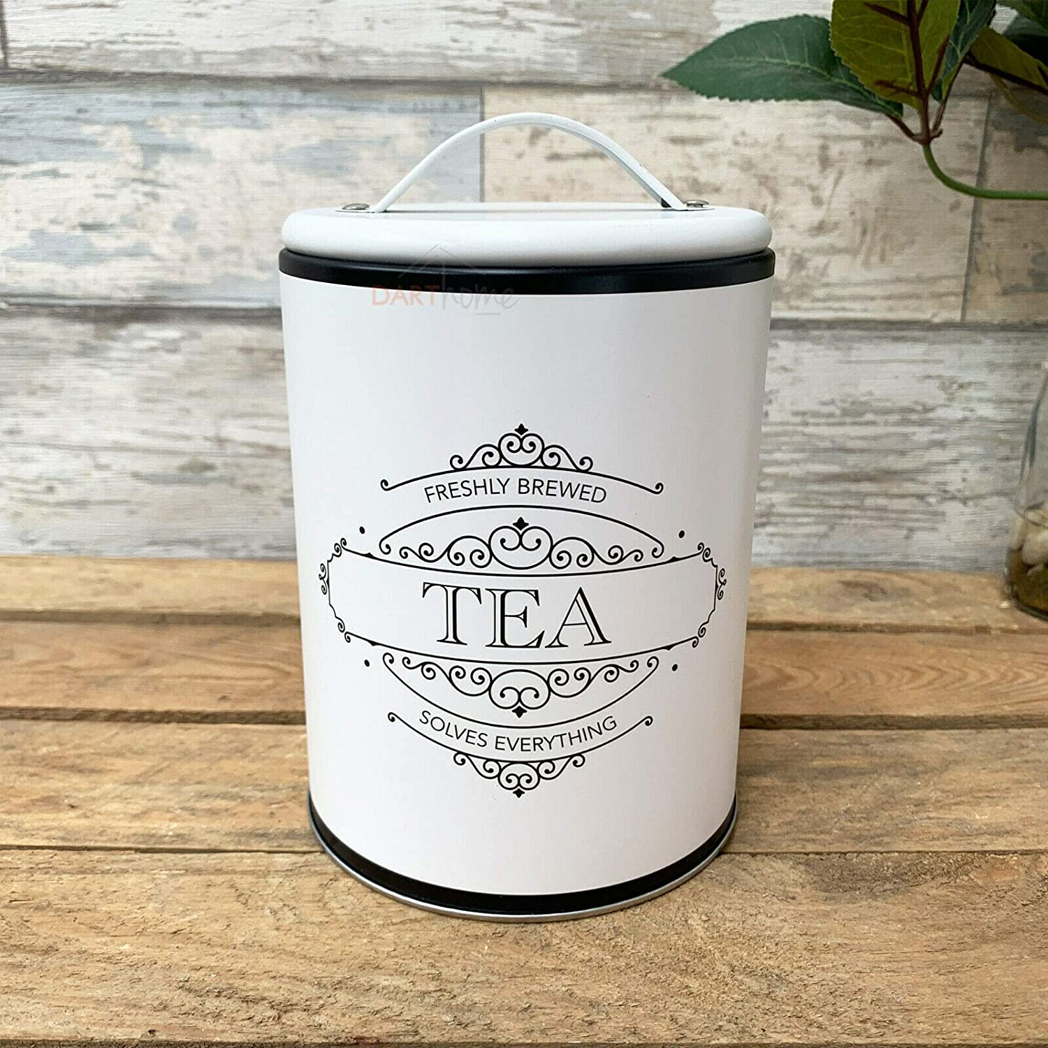 S/3 White Tea Coffee Sugar Canisters