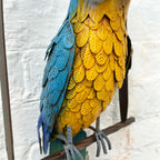 Hanging Blue Macaw Parrot Garden Sculpture