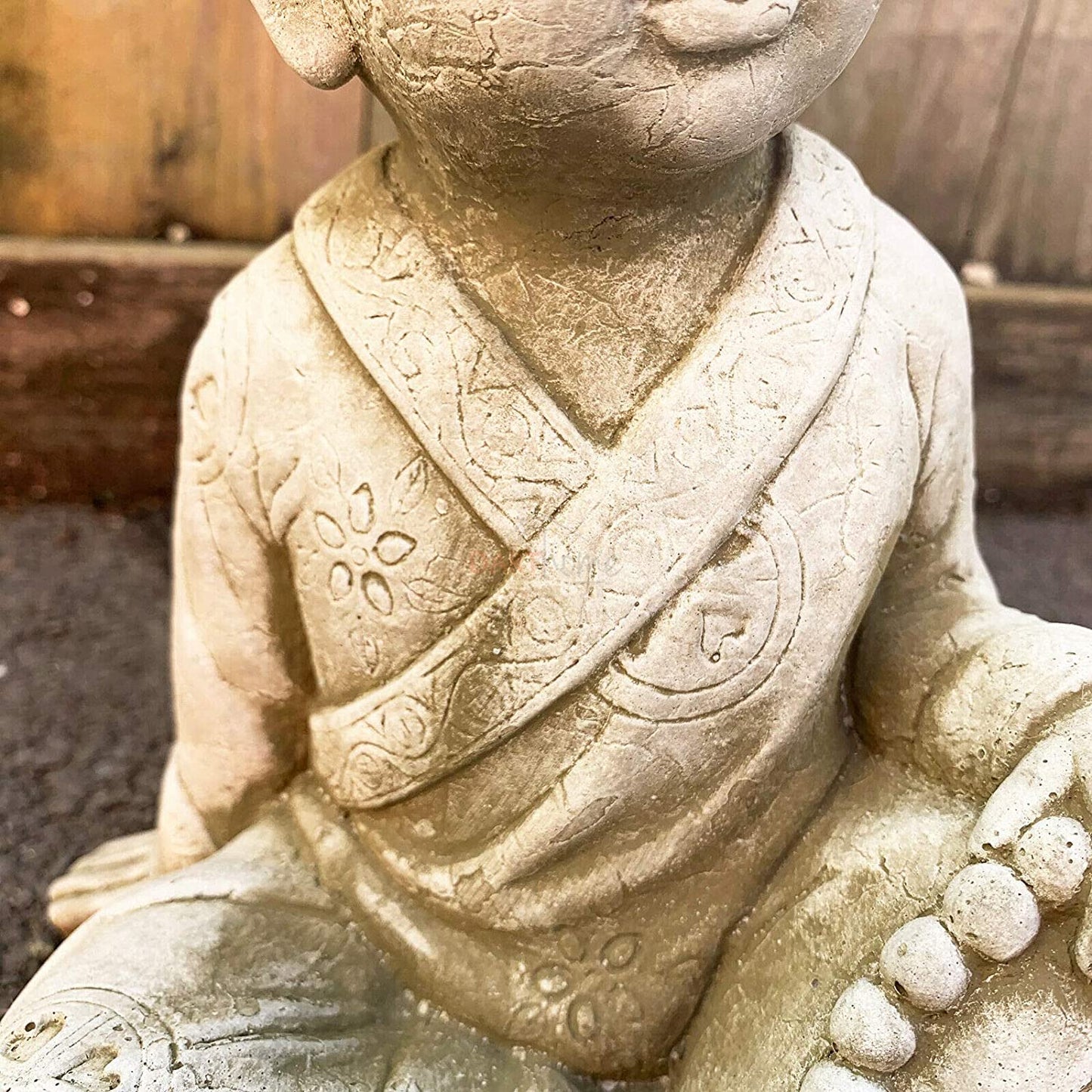 Stone Sitting Thai Monk Sculpture