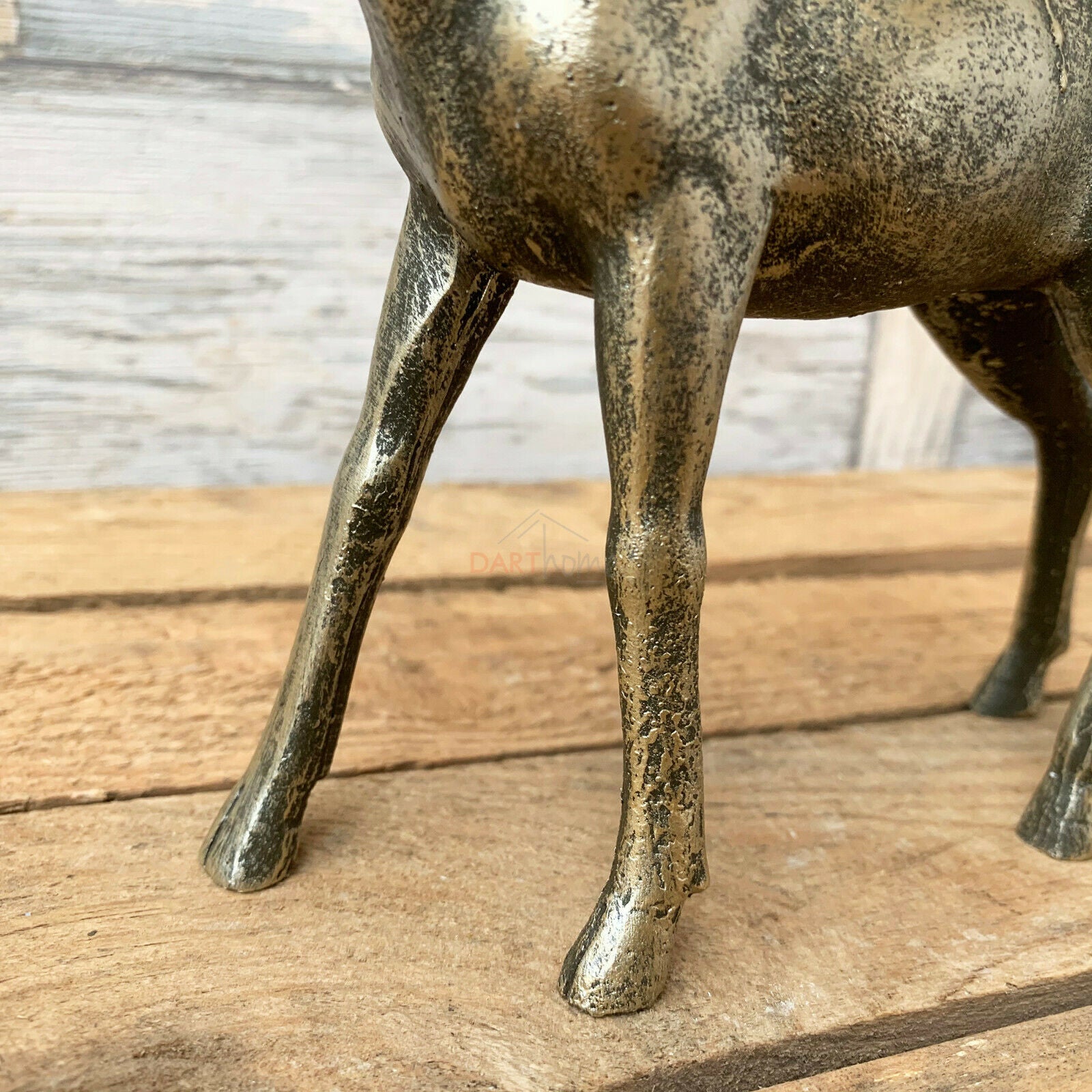 Antique Gold Right Facing Reindeer Sculpture