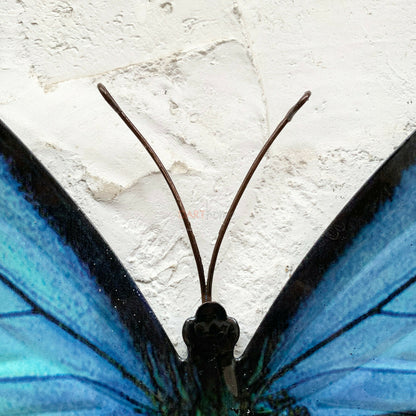 Metal Blue And Black Butterfly Wall Art