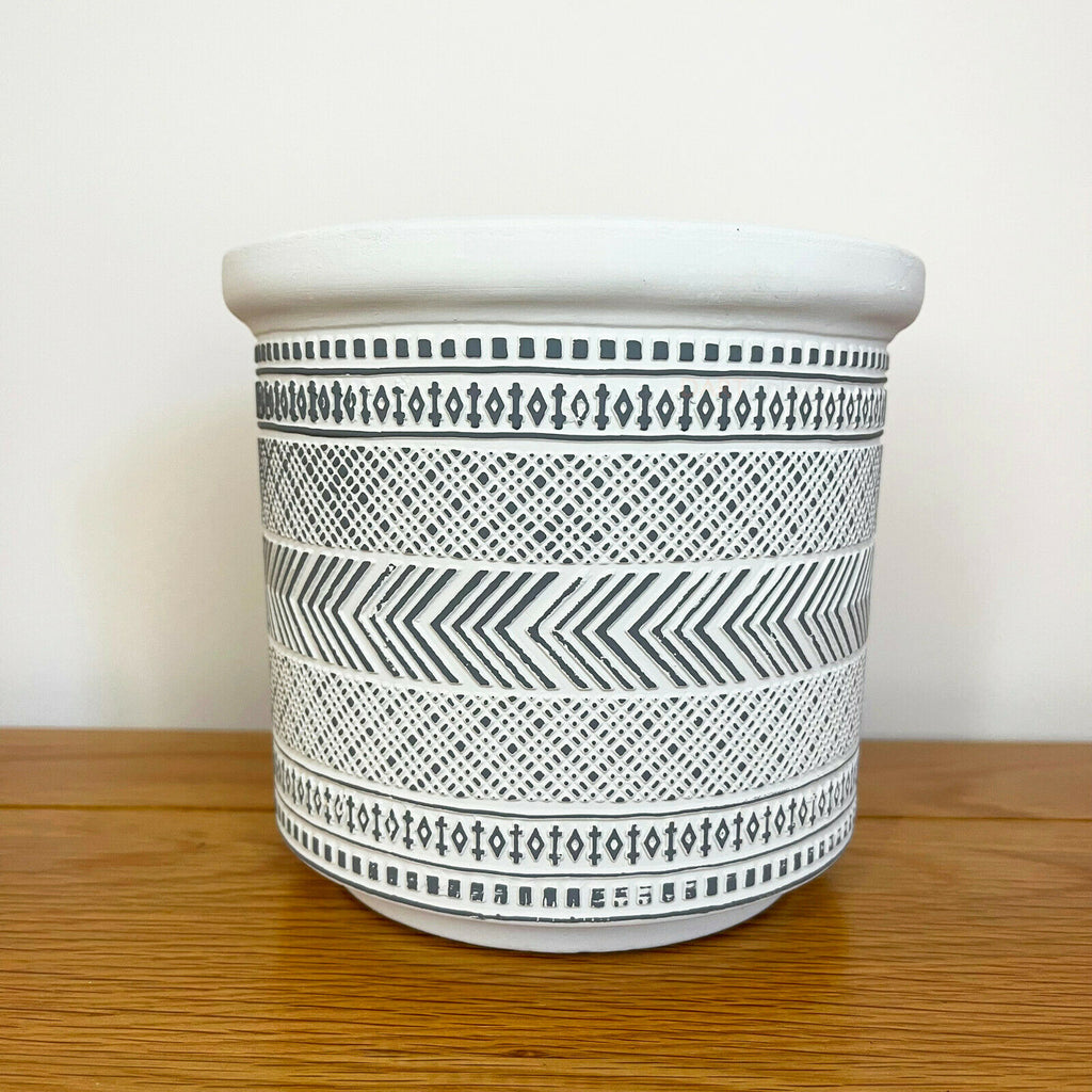Cement Geometric Aztec Plant Pot