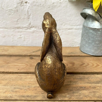 Bronzenes Mondgucker-Hasen-Ornament