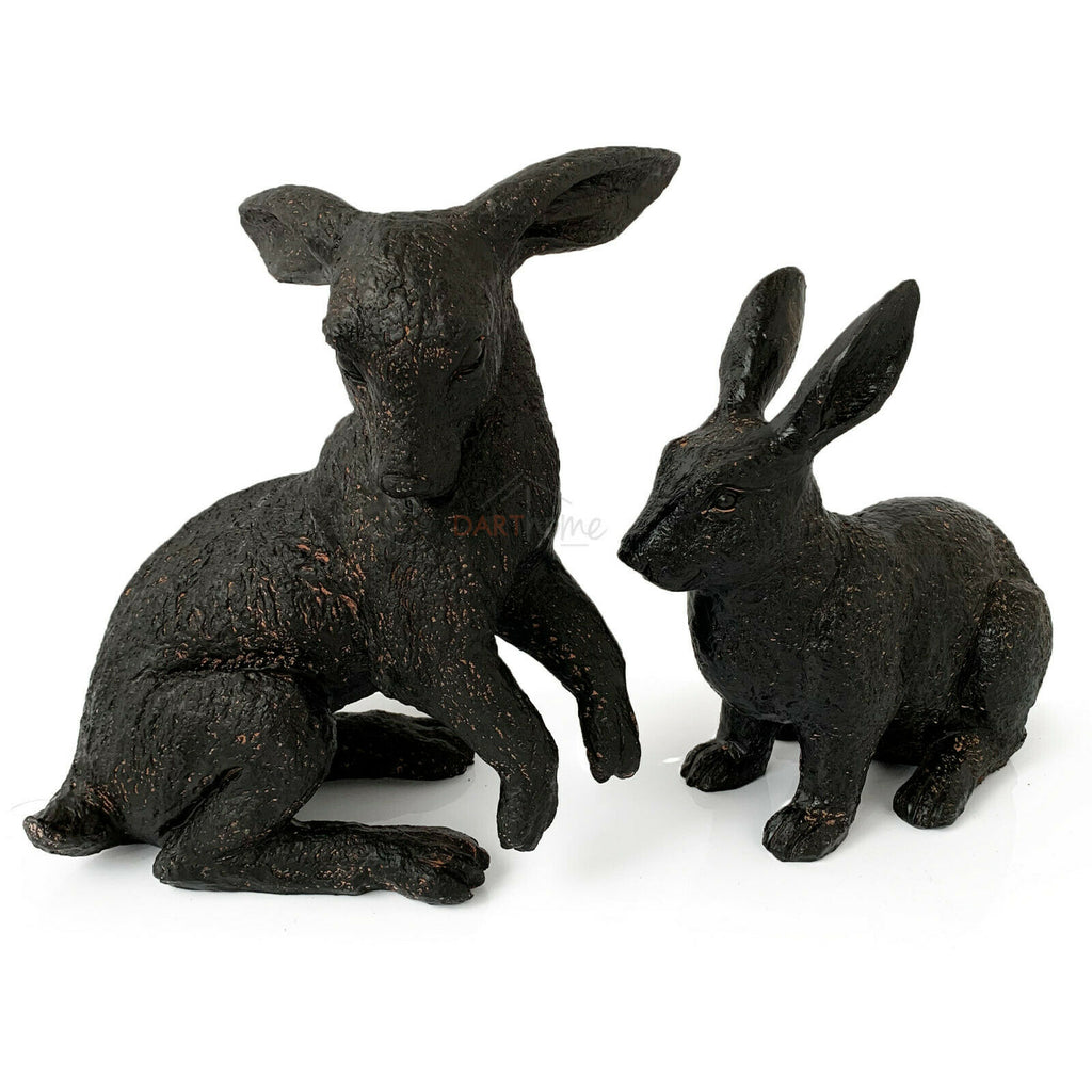 Bronze Effect Resin Sitting Hare Outdoor Garden Statues