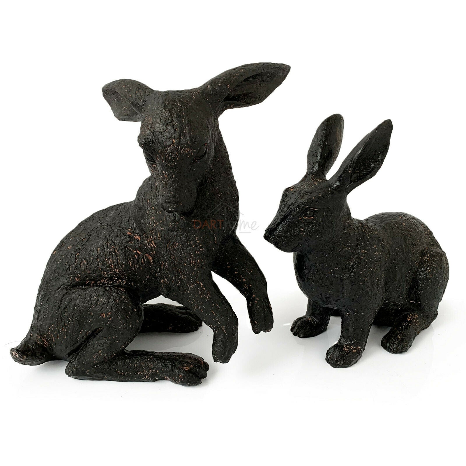 Bronze Effect Resin Sitting Hare Outdoor Garden Statues