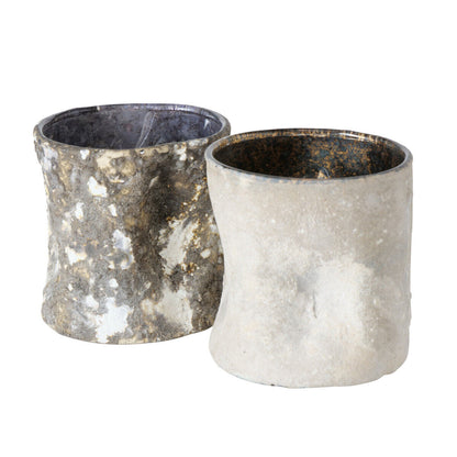 Set Of 2 Rustic Tea Light Holders