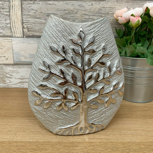 Silver Tree Of Life Vase