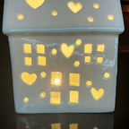 LED Light Up White Ceramic House Christmas Decorations