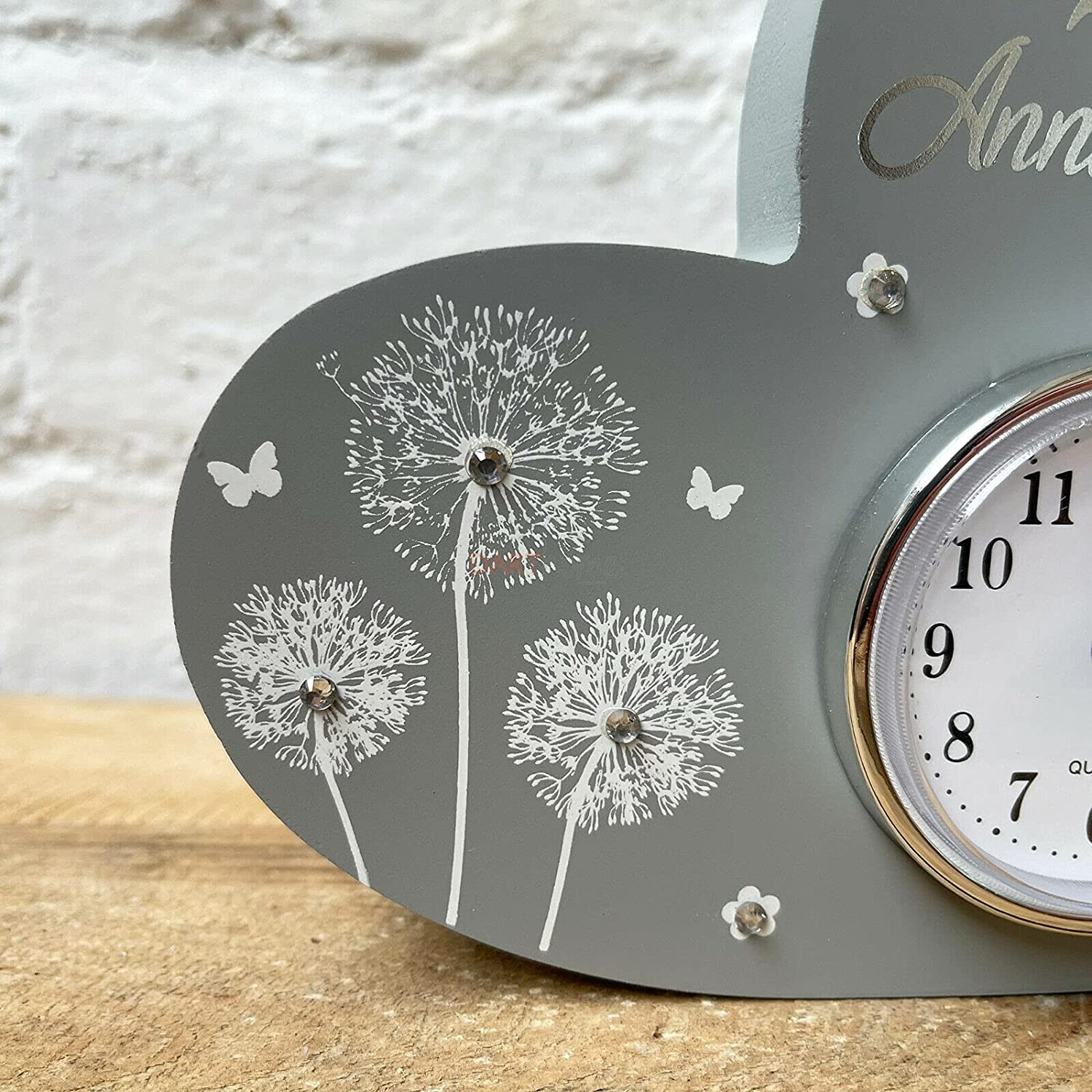 25th Silver Anniversary Love Heart Clock