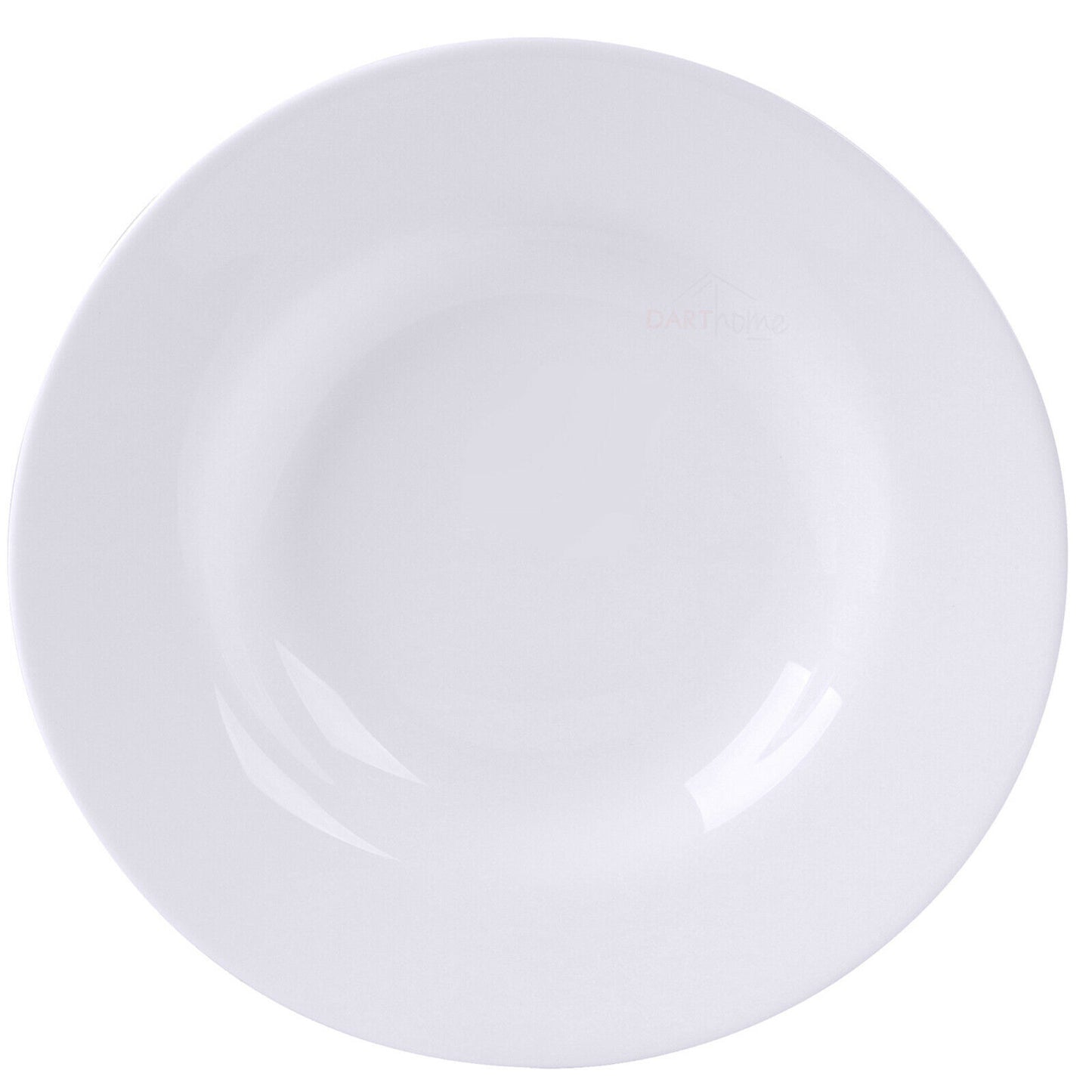 Set Of 6 White Round Soup Plates