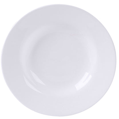 Set Of 6 White Round Soup Plates