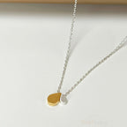 Mutter &amp; Baby Tropfen-Halskette aus Silber und Gold, 45,7 cm