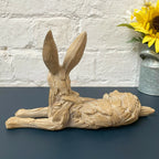 Driftwood Lying March Hare Ornament 27cm