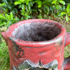 Zementroter Krug-Igel-Übertopf