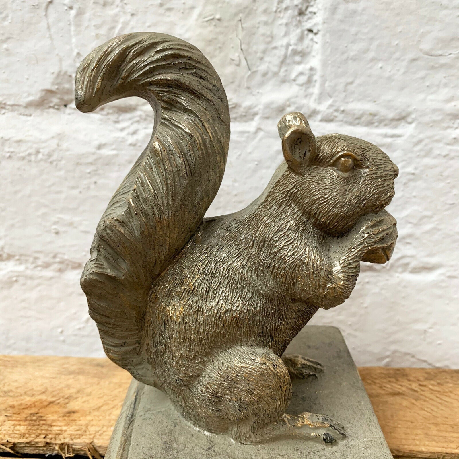 Gold Resin Squirrel Bookend