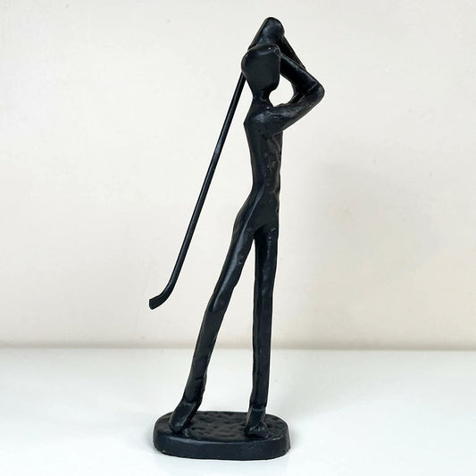 Golfer-Skulptur aus Gusseisen, 6 x 18 cm