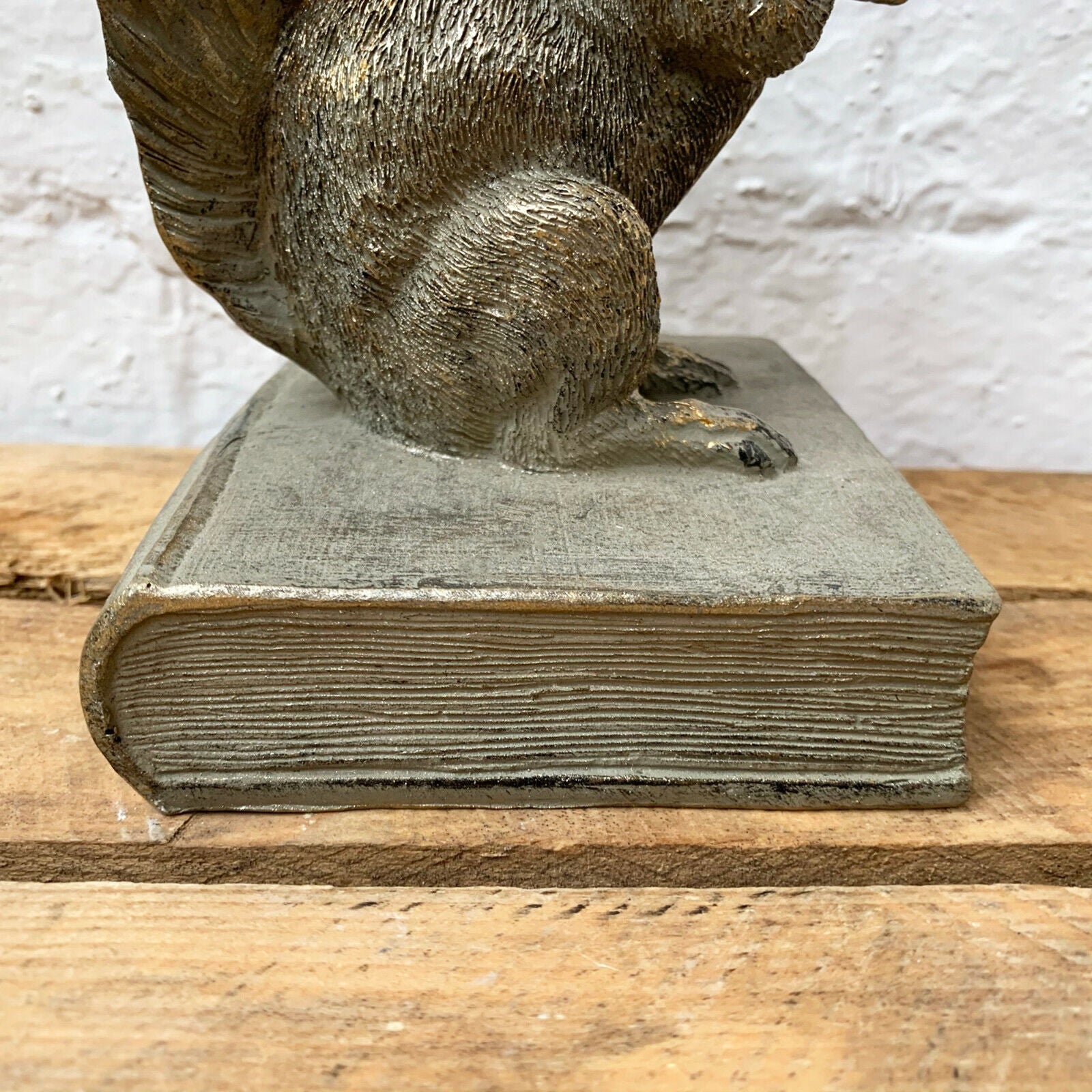 Gold Resin Squirrel Bookend