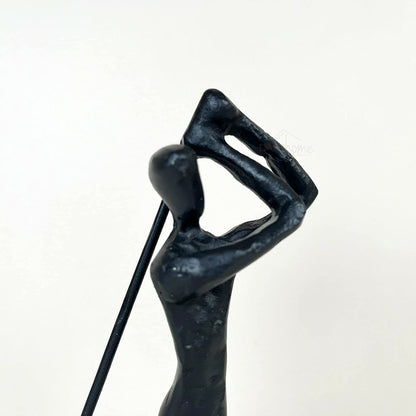 Cast Iron Golfer Sculpture 6x18cm