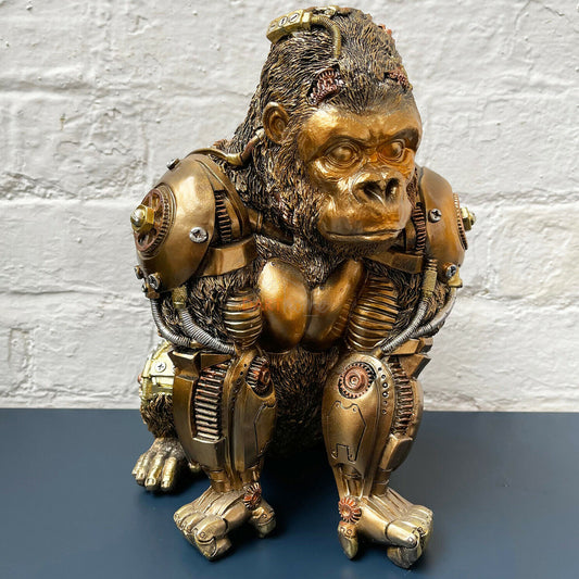 Gold Steampunk Gorilla Ornament